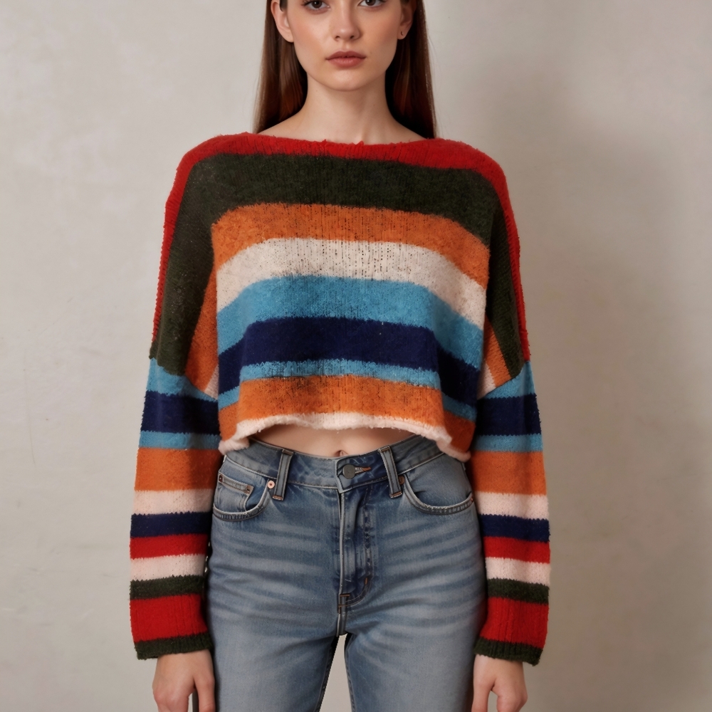 Altar'd State Multicolor Striped Sweater